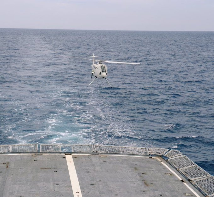 Indian Navy inducts Unmanned Shipborne Copter Schiebel S-100 in service