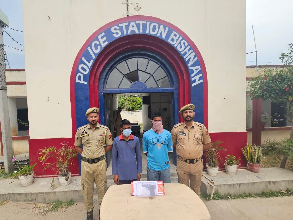 Two persons arrested from Bishnah area: One pistol recovered