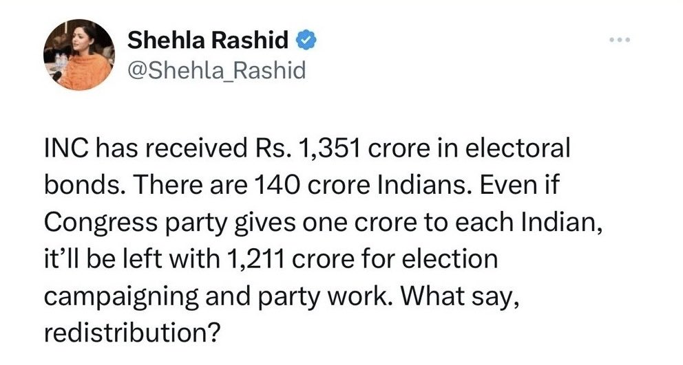 Shehla Rashid on the controversy of Sam Pitroda Inheritance Tax & PM allegations of Congress’s plan to redistribute nation’s wealth