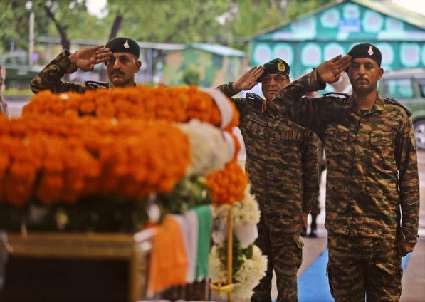 Indian Army paid tributes to Captain Deepak Singh who was martyred in the Doda encounter