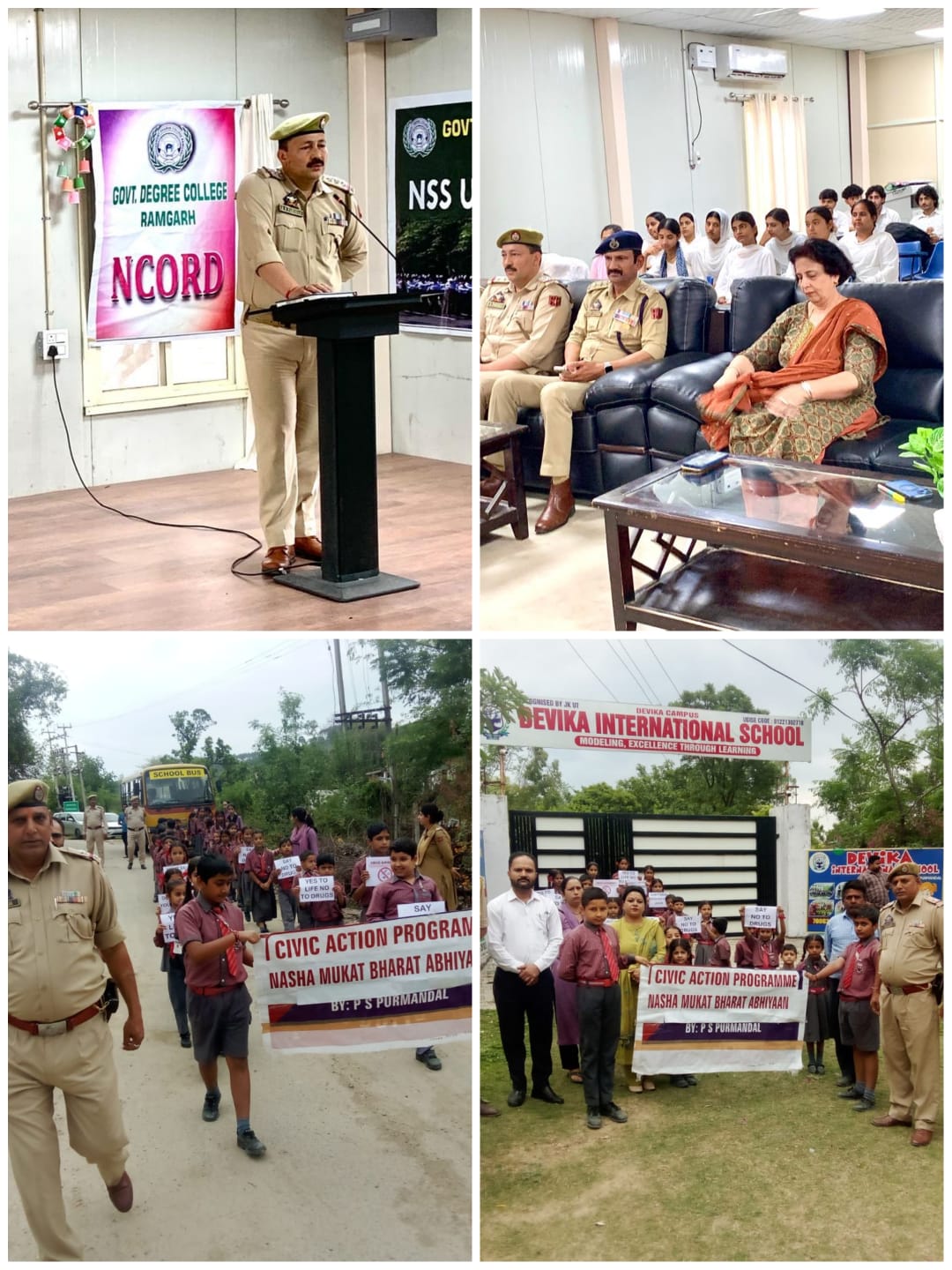 NASHA MUKT ABHIYAN CONTINUES, SAMBA POLICE ORGANIZES ANTI-DRUG AWARENESS PROGRAMMES INCLUDING RALLY AT RAMGARH AND PURMANDAL