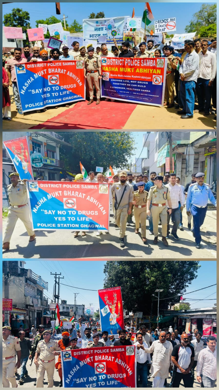 SAMBA POLICE ORGANIZES ANTI-DRUG AWARENESS RALLY AT GHAGWAL UNDER NASHA MUKT ABHIYAN