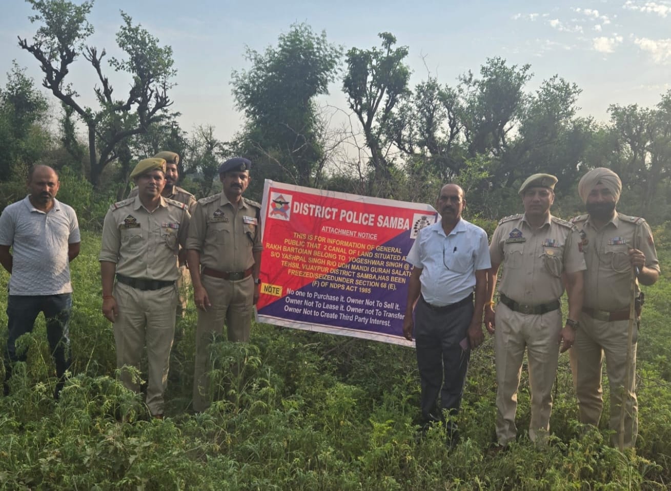 SAMBA POLICE ATTACHES IMMOVABLE PROPERTY WORTH RUPEES 64 LACS OF NOTORIOUS DRUG PEDDLER UNDER NDPS ACT