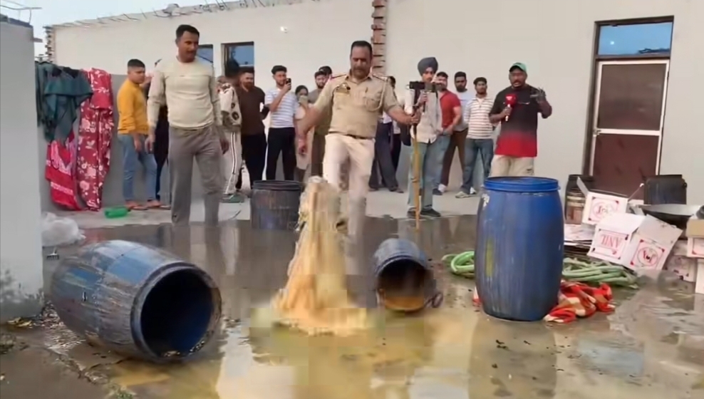 Arnia Police Bust Illicit Liquor Racket: Over 2000 Litres of Desi Liquor Seized from Underground Drums in a House, Two Arrested