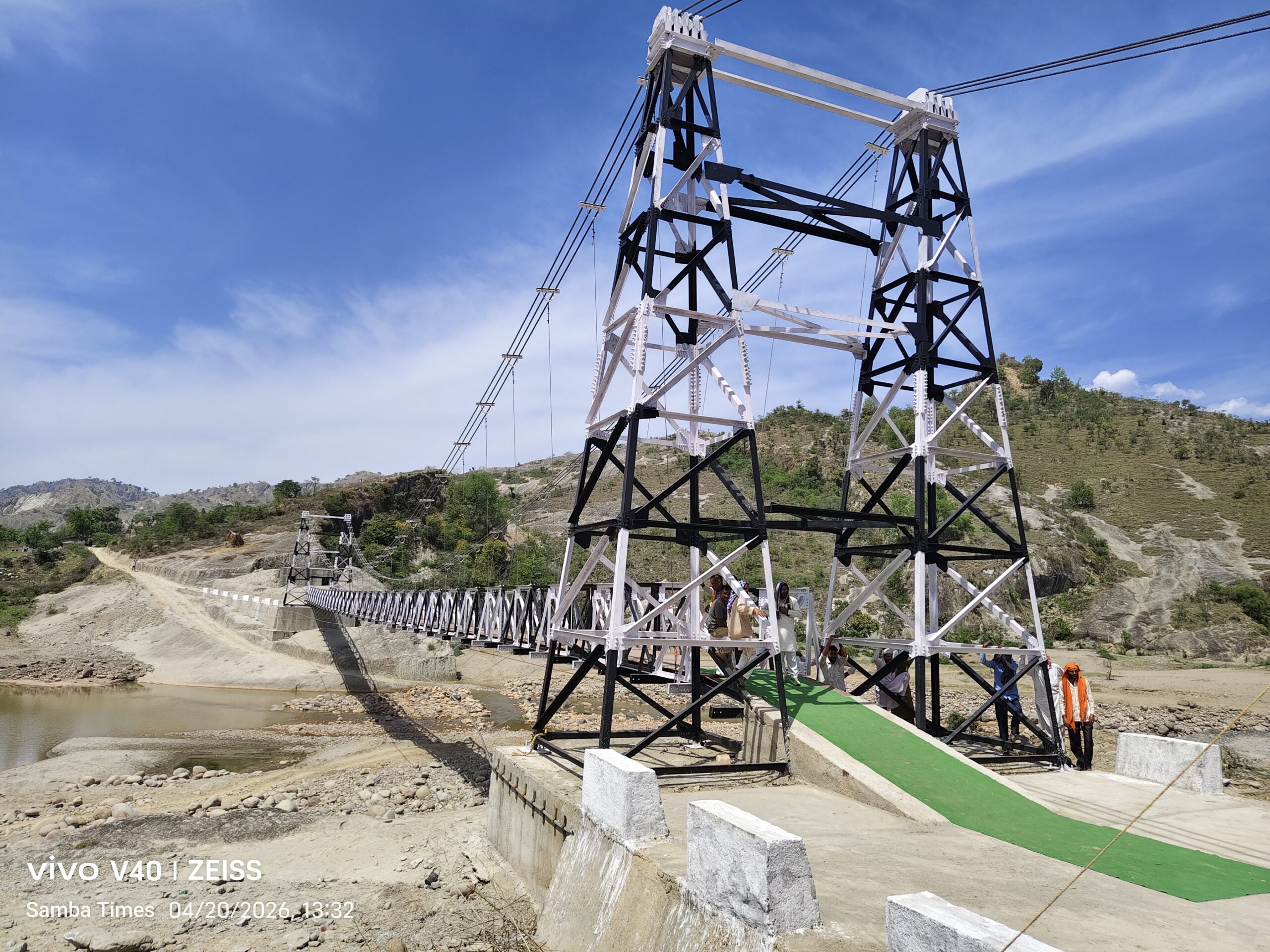 Historic moment witnessed in Belian in Sumb block of Samba distt: Village got connectivity by Suspension Bridge for the first time since independence